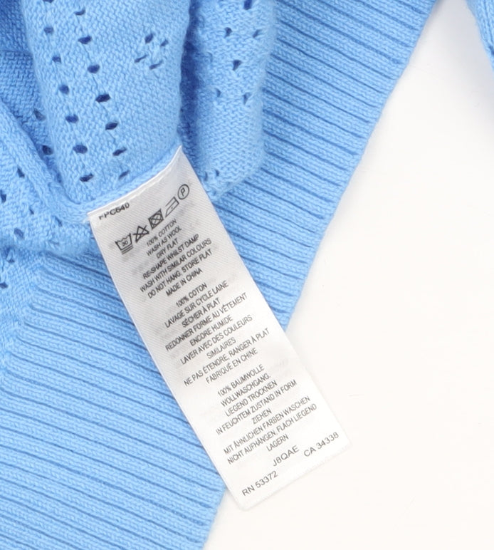 Great Plains Women Blue Size 16 Cotton Open-Knit Jumper
