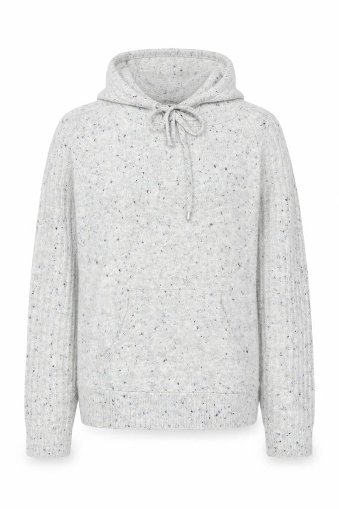 Front view of Marks & Spencer Women's Grey Hooded Knit Jumper Small