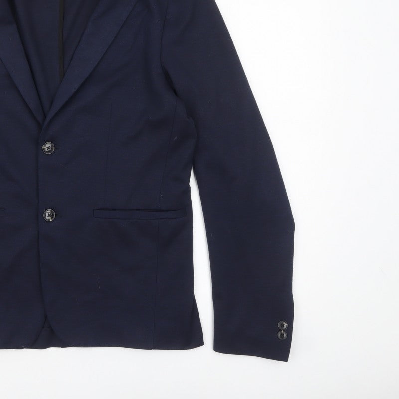 Zara Women Blue Collared Knit Cardigan Size 12