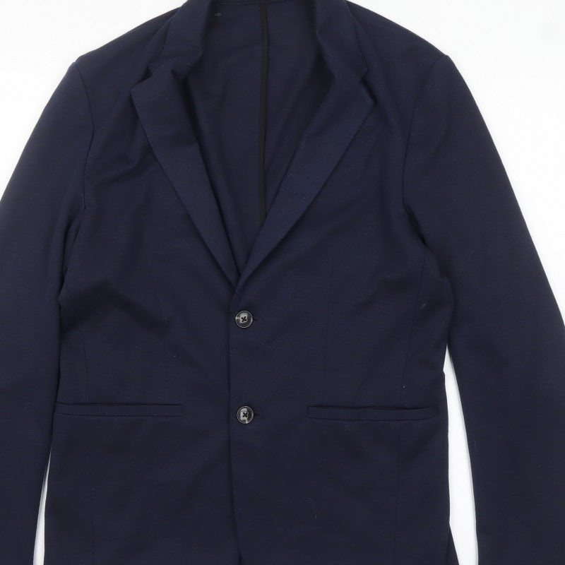 Zara Women Blue Collared Knit Cardigan Size 12