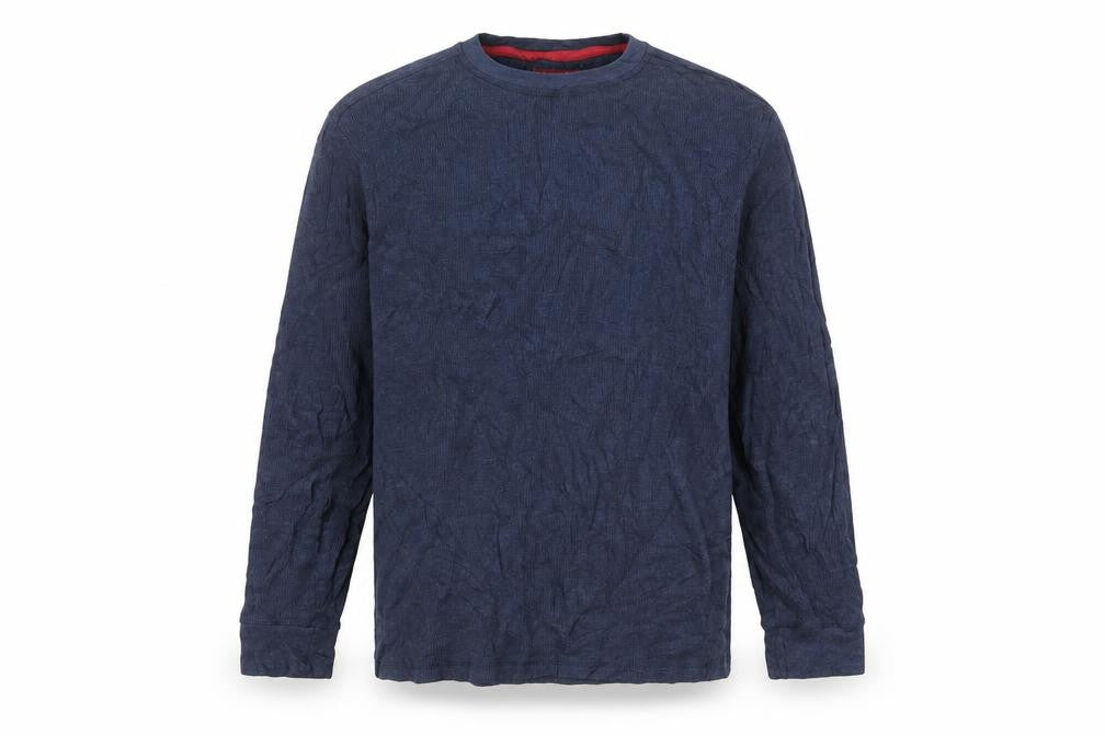 Wrangler Men's Blue Long Sleeve Crew Neck Cotton Blend Top Size L