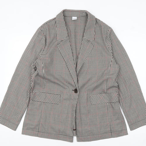 Bossini Women's Brown Check Blazer XL UK 16 Single-Breasted Jacket