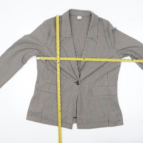 Bossini Women's Brown Check Blazer XL UK 16 Single-Breasted Jacket