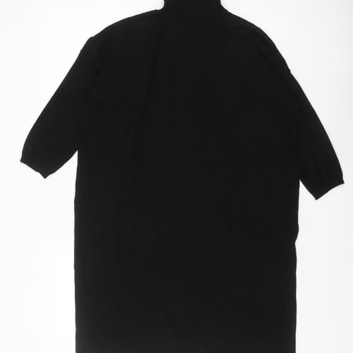 Hush Women’s Black Roll Neck Relaxed Knit Jumper Dress Size 10