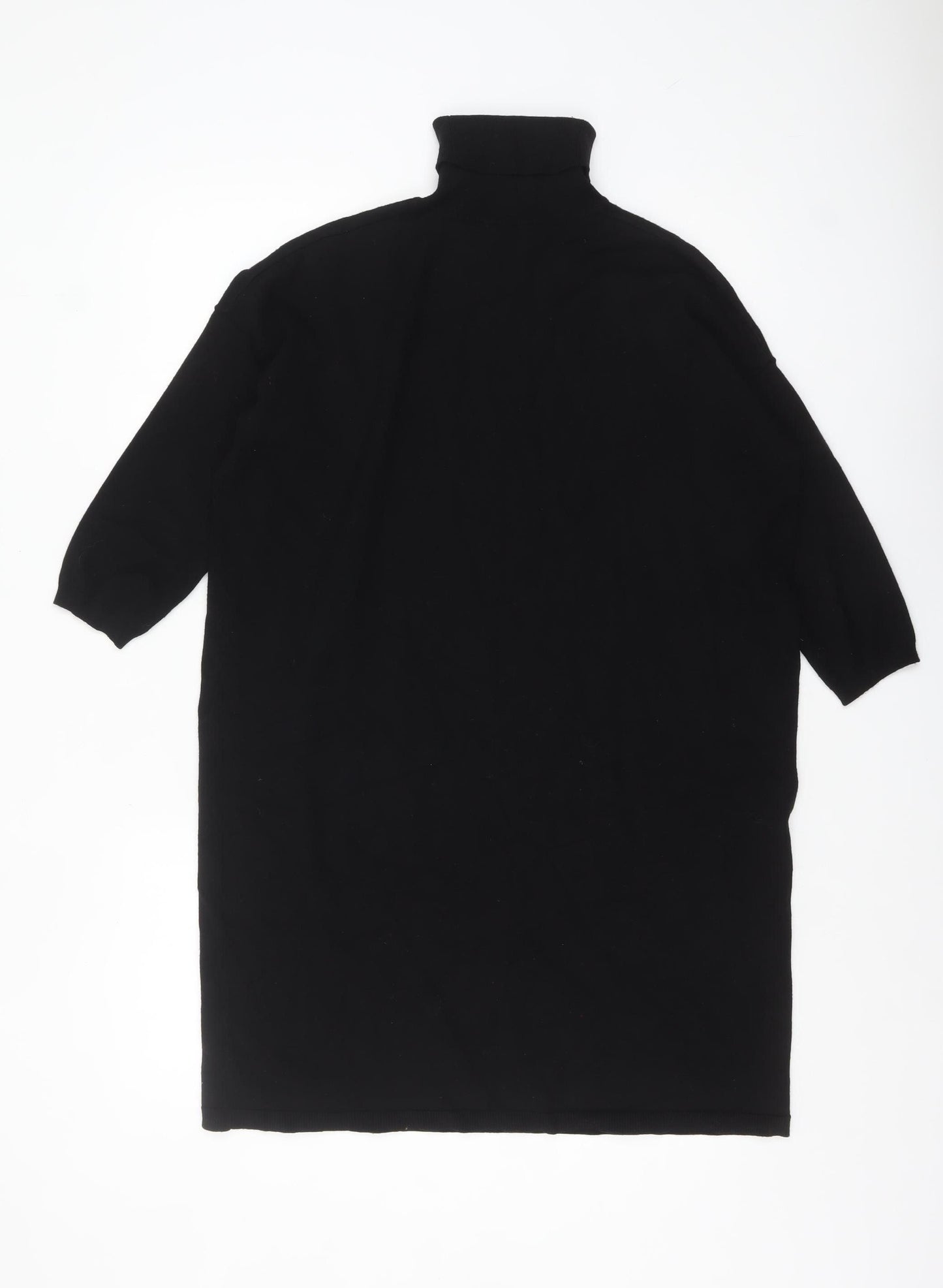 Hush Women’s Black Roll Neck Relaxed Knit Jumper Dress Size 10