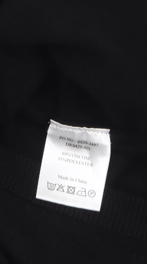 Hush Women’s Black Roll Neck Relaxed Knit Jumper Dress Size 10