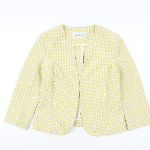 Parantez Women's Yellow Geometric Woven Blazer Size 14