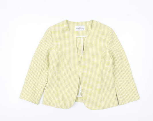 Parantez Women's Yellow Geometric Woven Blazer Size 14