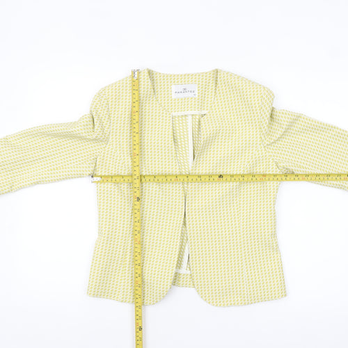 Parantez Women's Yellow Geometric Woven Blazer Size 14