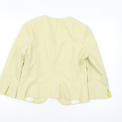 Parantez Women's Yellow Geometric Woven Blazer Size 14