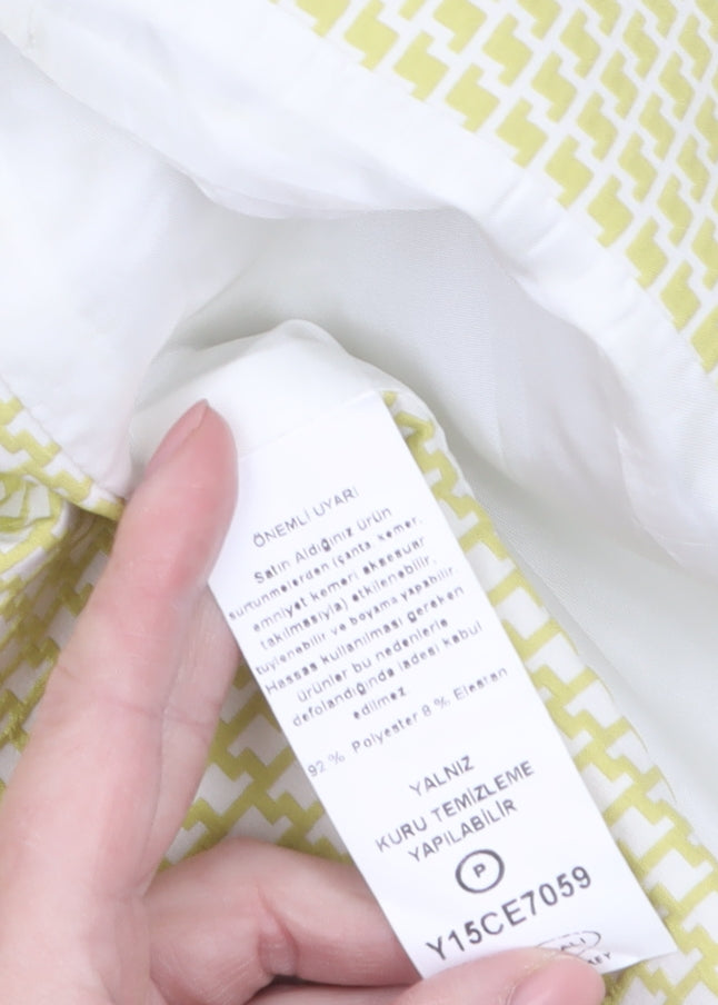 Parantez Women's Yellow Geometric Woven Blazer Size 14