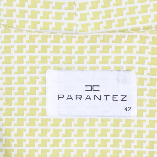 Parantez Women's Yellow Geometric Woven Blazer Size 14