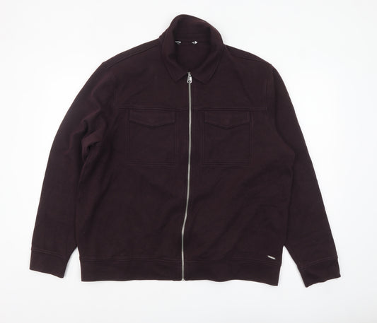 Marks and Spencer Autograph Men's Raisin Zip Jacket XL Cotton Blend