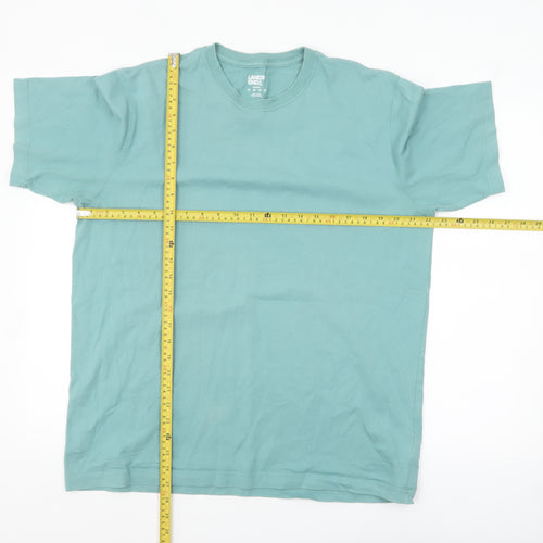 Lands' End Men's Blue Cotton Crew Neck Short Sleeve T-Shirt L