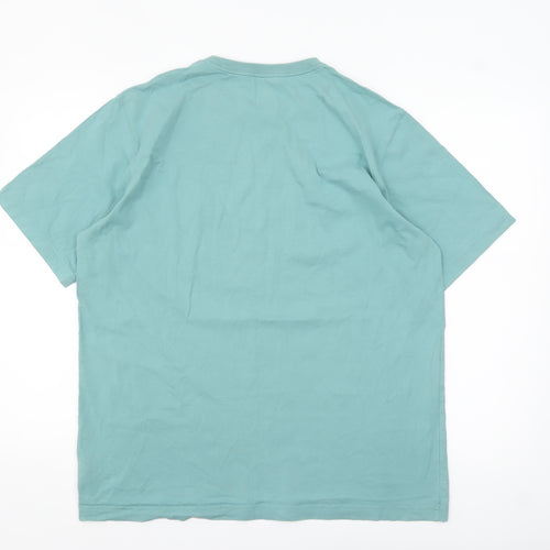 Lands' End Men's Blue Cotton Crew Neck Short Sleeve T-Shirt L