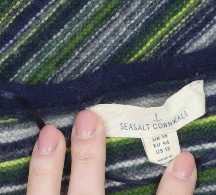 Seasalt Cornwall Women’s Multicoloured Striped Wool Blend Jumper UK 16