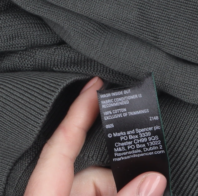 Marks and Spencer Men’s Grey Collared Cotton Half Zip Jumper XL