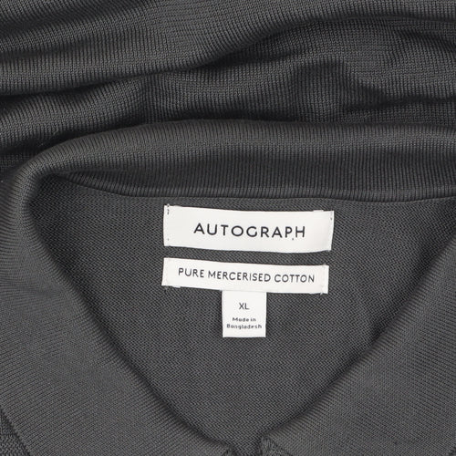 Marks and Spencer Men’s Grey Collared Cotton Half Zip Jumper XL