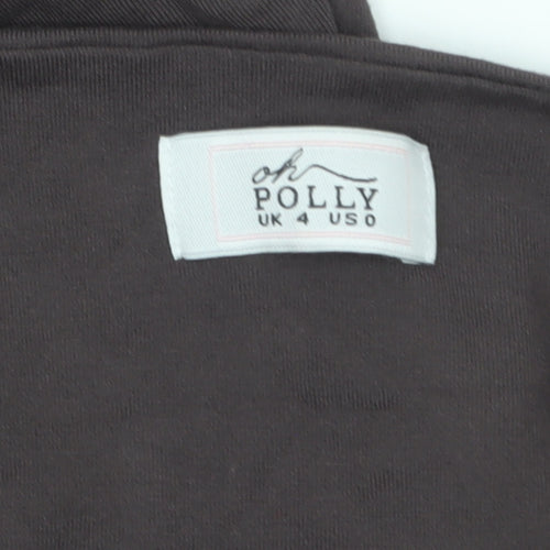 Oh Polly Women’s Brown Long Sleeve Bodycon Mini Dress Size 4