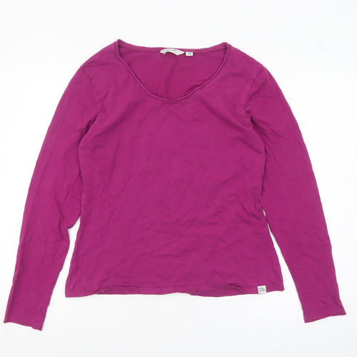 Lazy Jacks Women's Purple Long Sleeve Cotton Scoop Neck Top Size 12