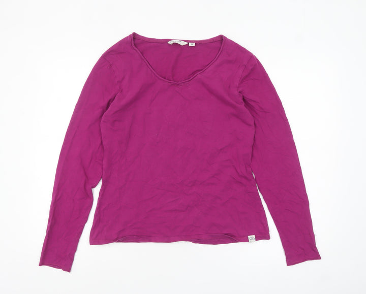 Lazy Jacks Women's Purple Long Sleeve Cotton Scoop Neck Top Size 12