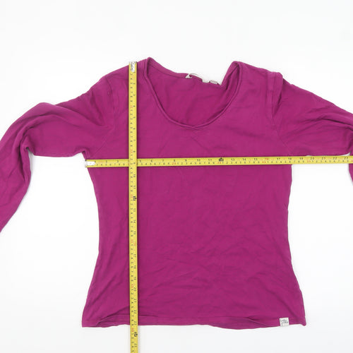 Lazy Jacks Women's Purple Long Sleeve Cotton Scoop Neck Top Size 12