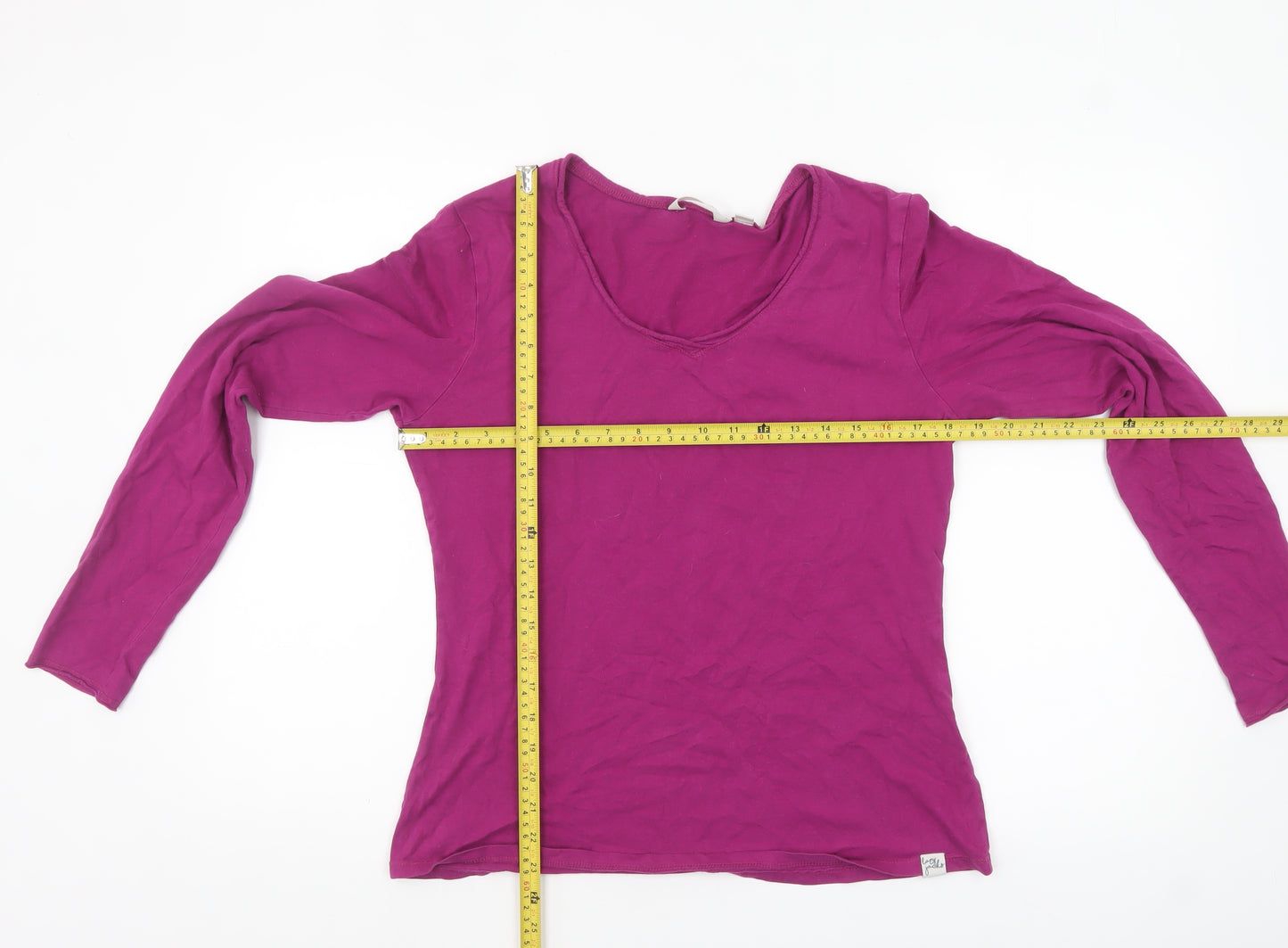 Lazy Jacks Women's Purple Long Sleeve Cotton Scoop Neck Top Size 12