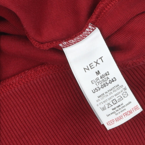 Next Women's Red Mock Neck Pullover Sweatshirt Size 14 Cotton Blend