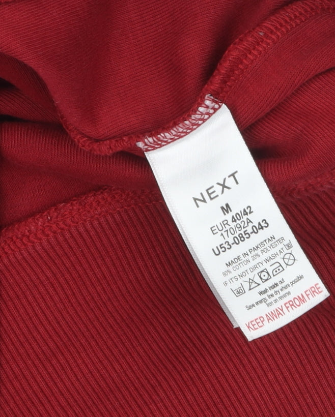 Next Women's Red Mock Neck Pullover Sweatshirt Size 14 Cotton Blend