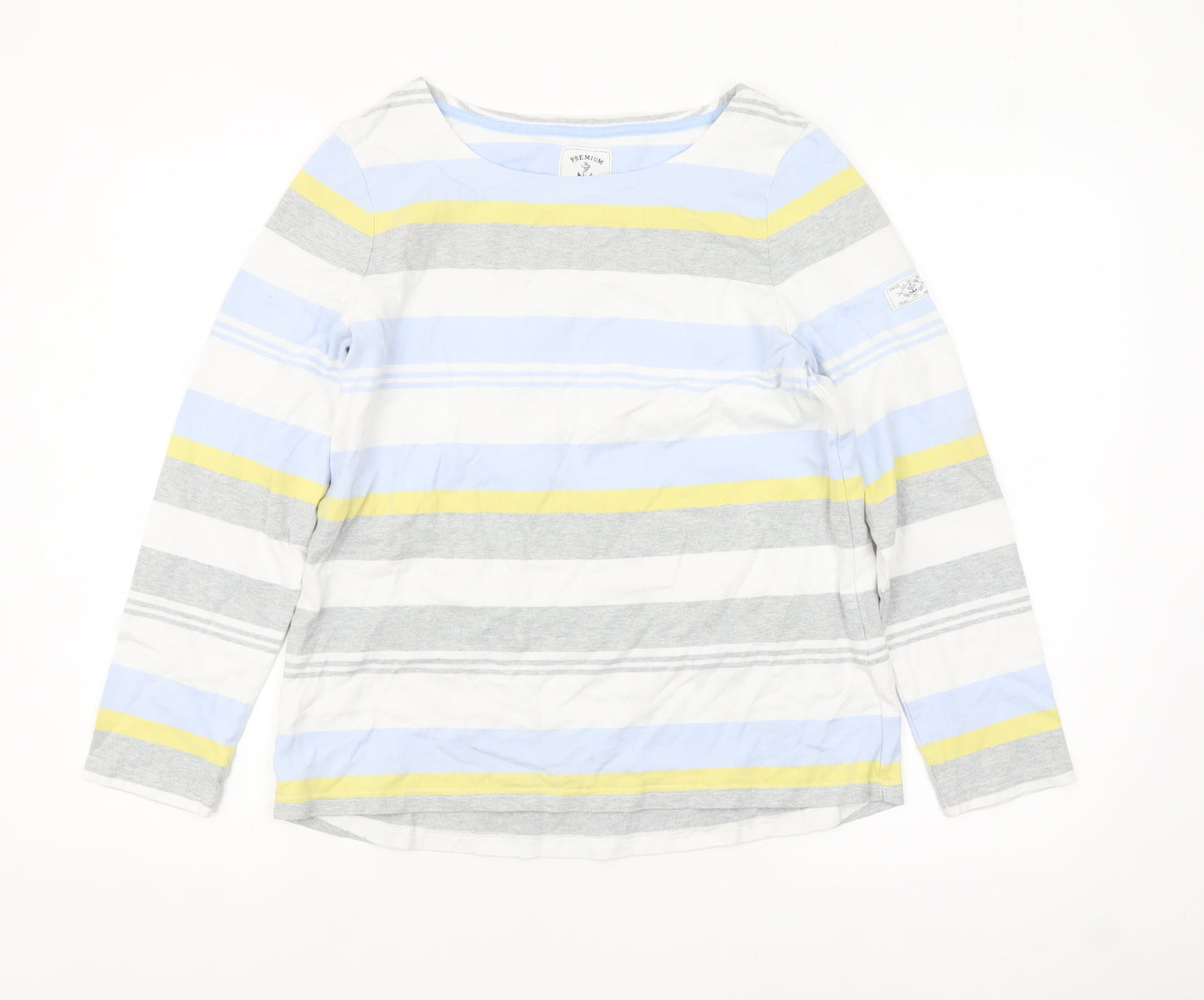 Joules Women’s Multicoloured Striped Long Sleeve Cotton T-Shirt Size 16