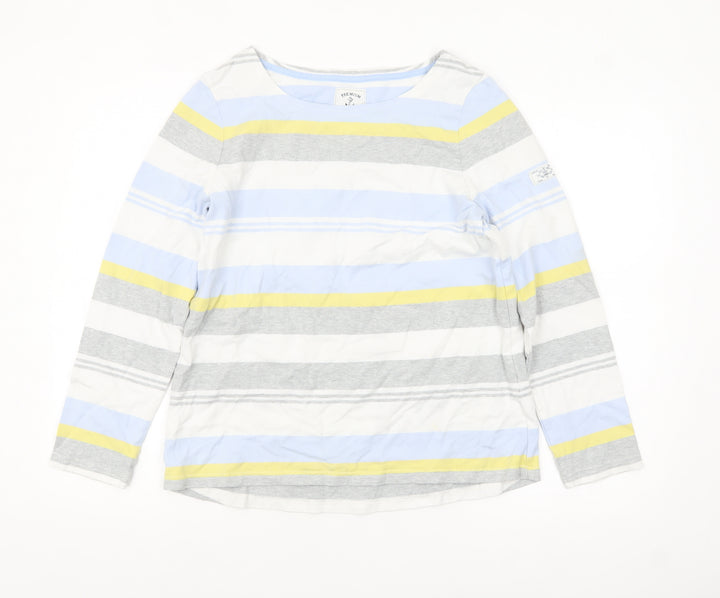 Joules Women’s Multicoloured Striped Long Sleeve Cotton T-Shirt Size 16