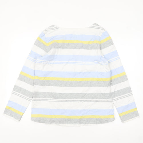 Joules Women’s Multicoloured Striped Long Sleeve Cotton T-Shirt Size 16