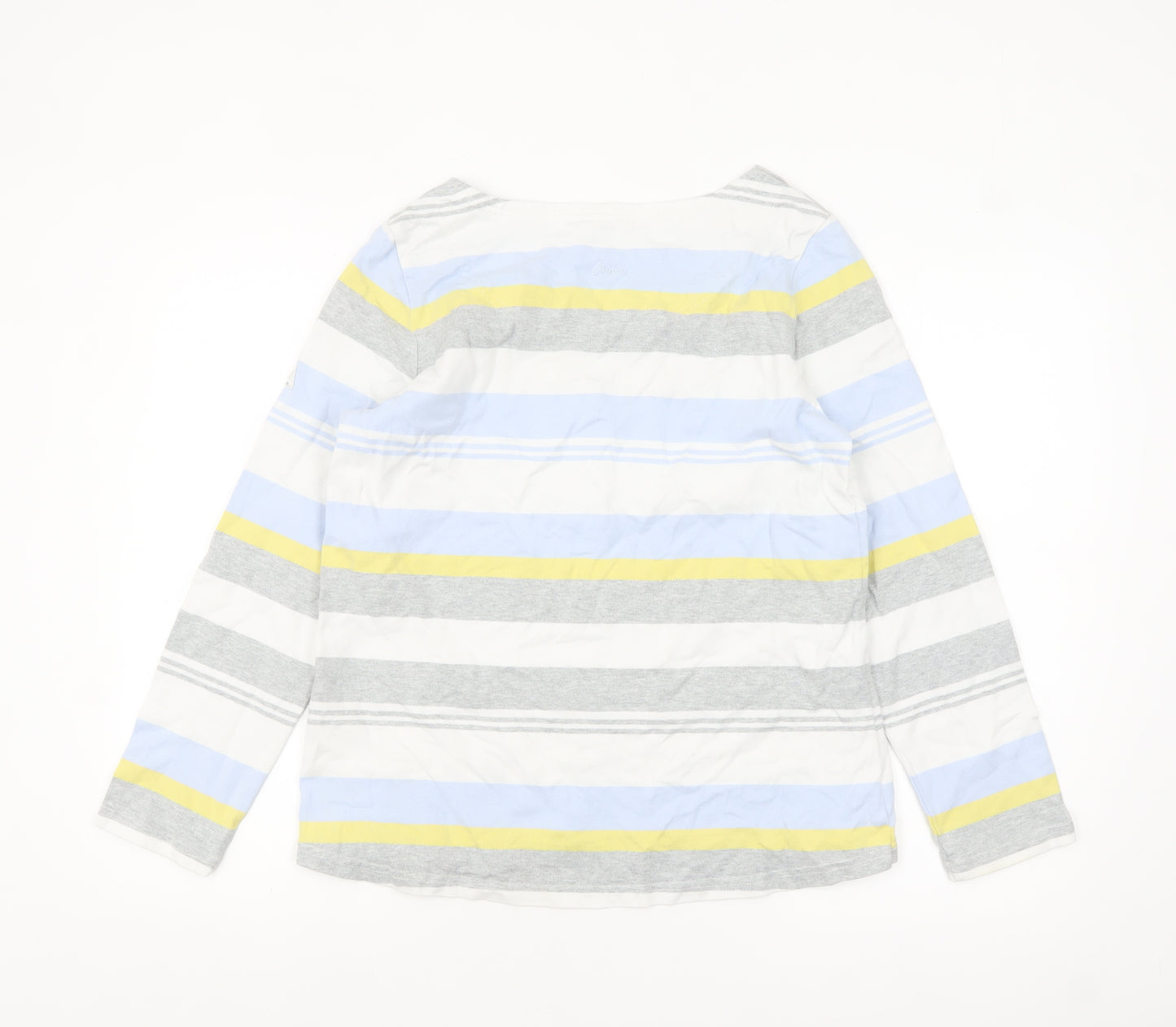 Joules Women’s Multicoloured Striped Long Sleeve Cotton T-Shirt Size 16