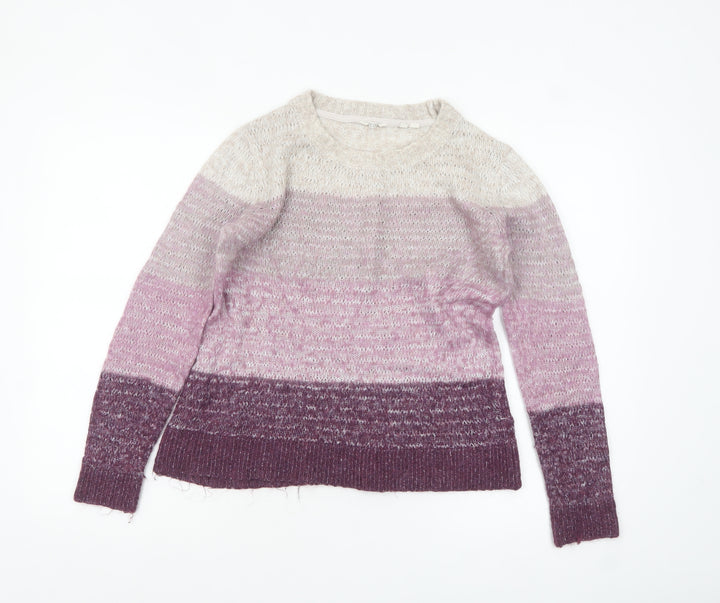 Fat Face Women's Beige Purple Ombre Knit Jumper Size 10 Regular