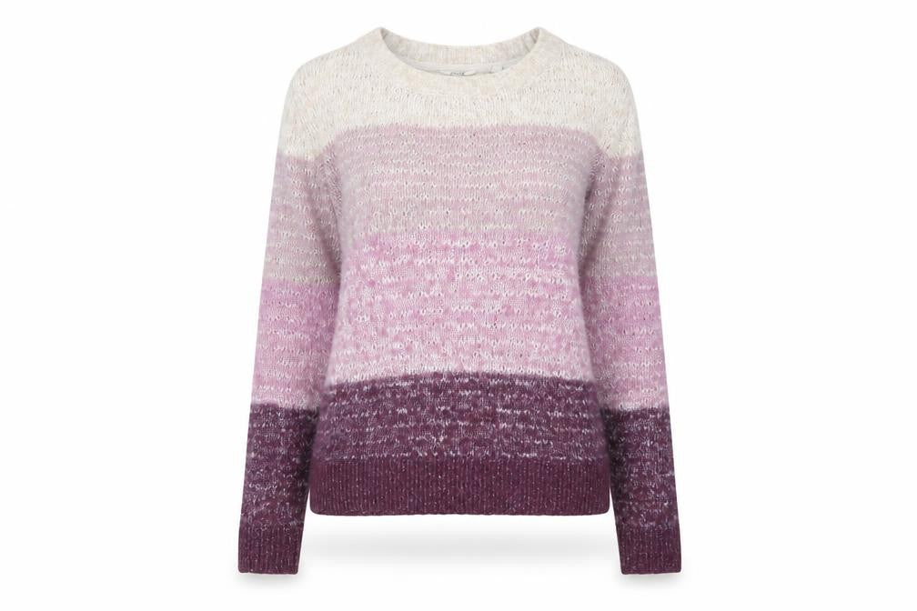 Fat Face Women's Beige Purple Ombre Knit Jumper Size 10 Regular