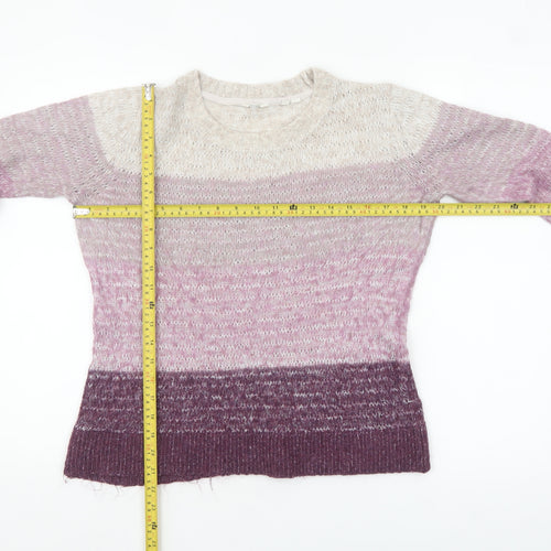 Fat Face Women's Beige Purple Ombre Knit Jumper Size 10 Regular