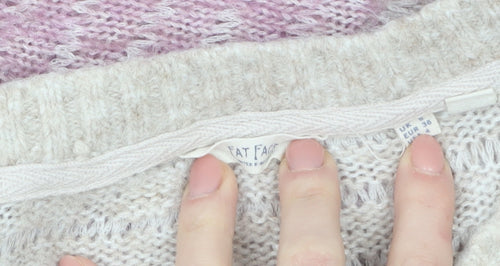 Fat Face Women's Beige Purple Ombre Knit Jumper Size 10 Regular