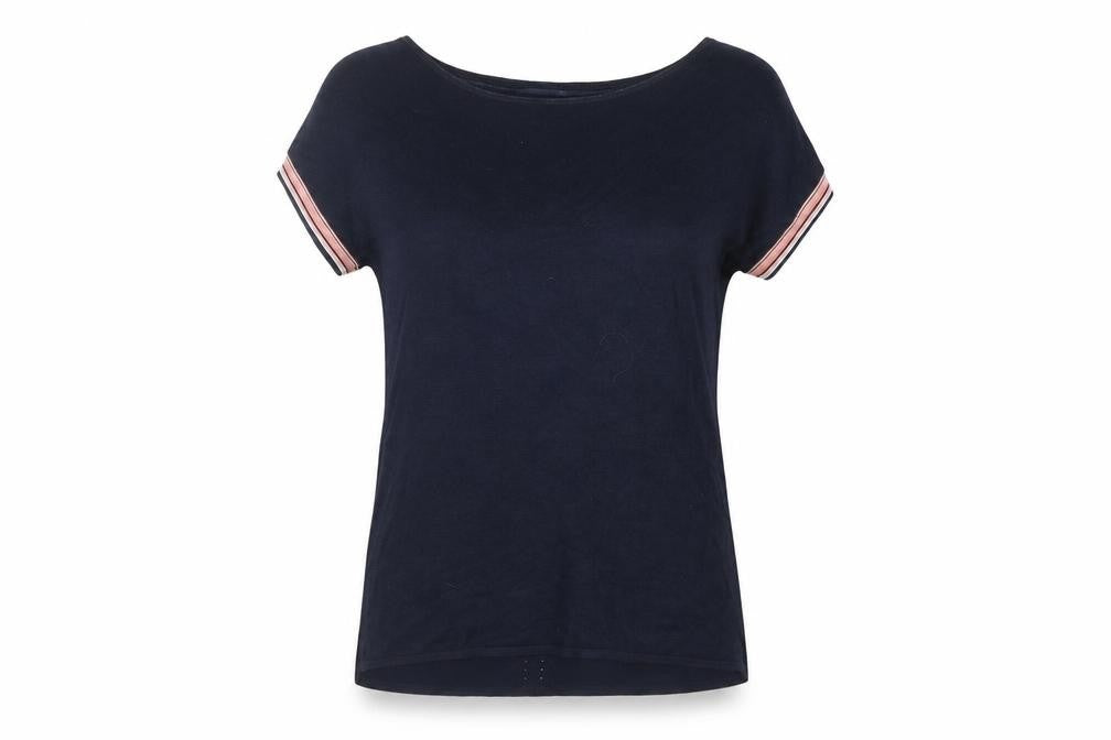 Front view of Next Women’s Blue Short Sleeve Basic Knit T-Shirt, size UK 10