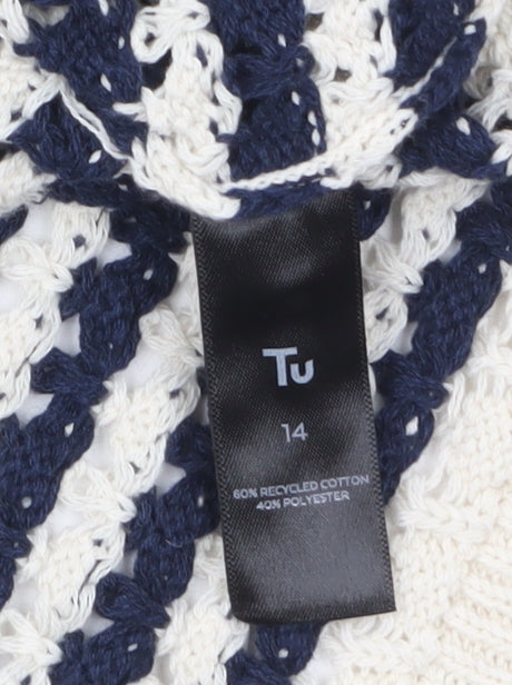 Tu Women’s Multicoloured Striped Knit Pullover Jumper Size 14