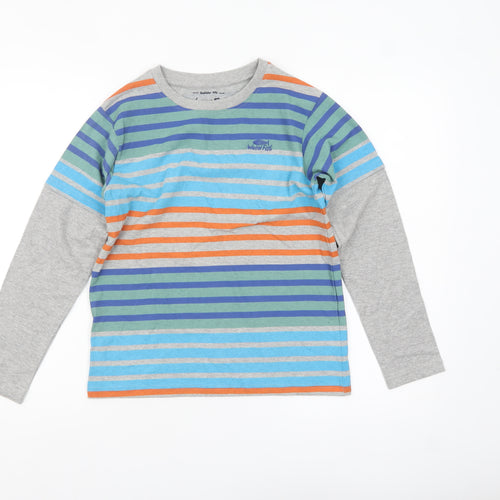 Weird Fish Boys Multicoloured Striped Long Sleeve Cotton T-Shirt 11-12 Years