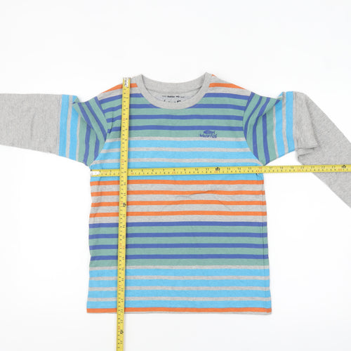 Weird Fish Boys Multicoloured Striped Long Sleeve Cotton T-Shirt 11-12 Years