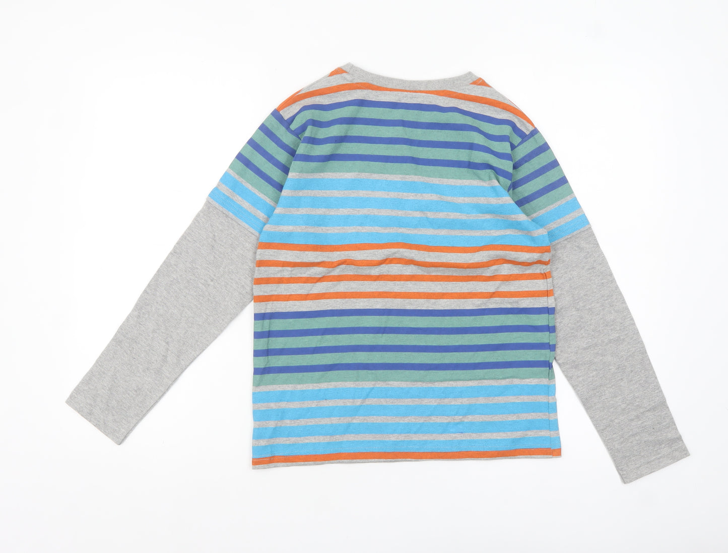 Weird Fish Boys Multicoloured Striped Long Sleeve Cotton T-Shirt 11-12 Years