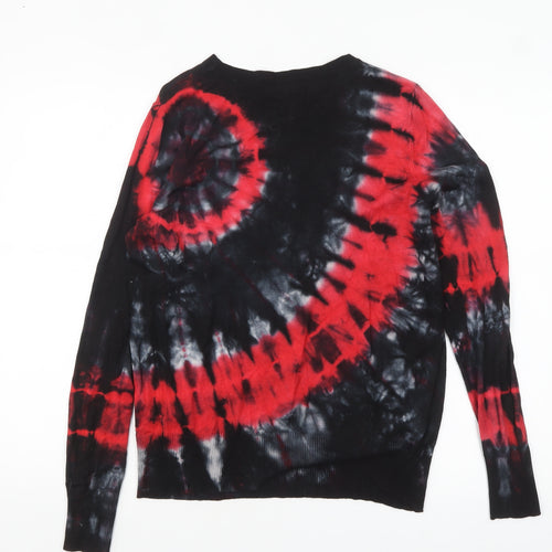 Desigual Women’s Multicoloured Tie-Dye Rhinestone Pullover Jumper L