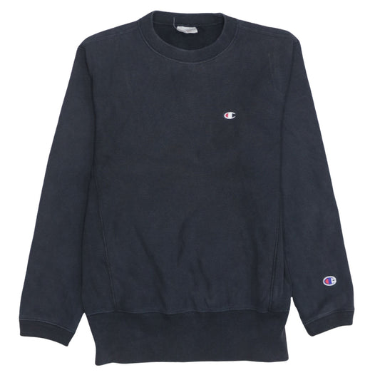 Champion Men's Black Small Reverse Weave Crew Neck Sweatshirt