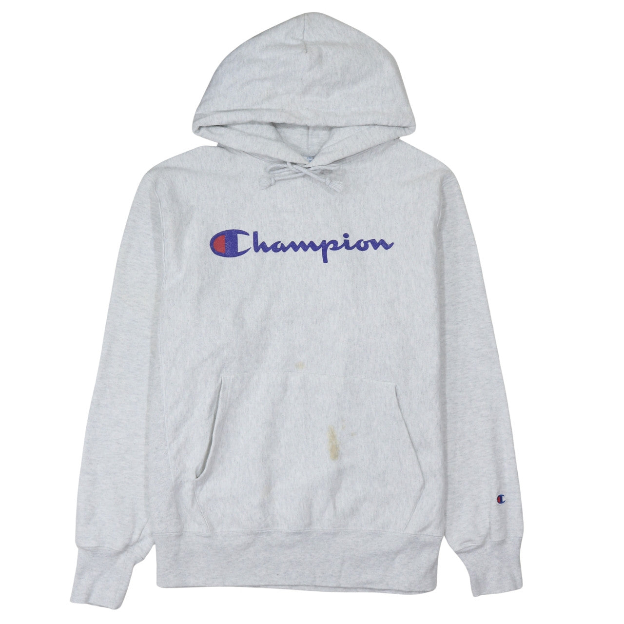 Champion Men's Grey Medium Pullover Hoodie Reverse Weave Logo Sweatshirt
