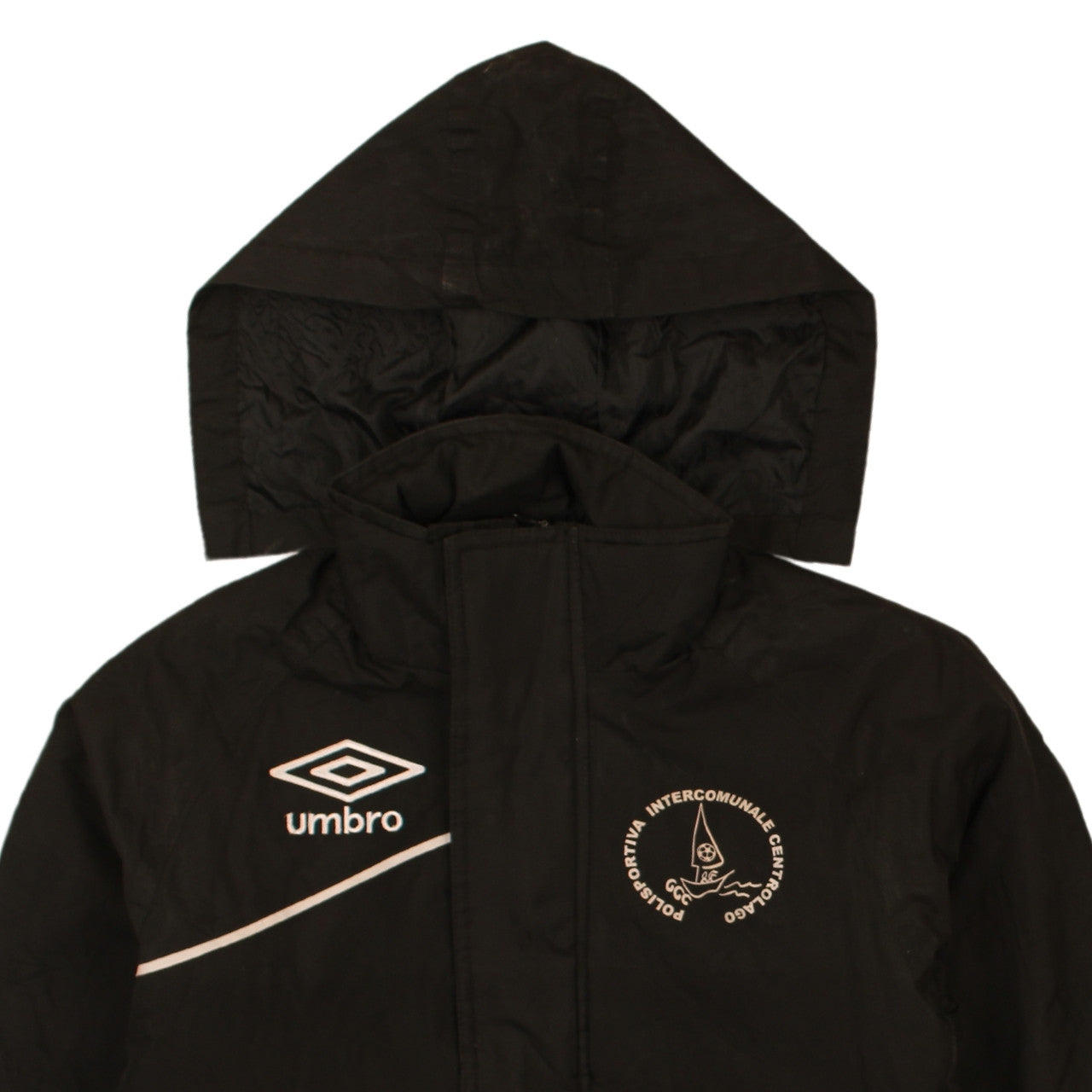 Umbro Men Black 2XS Hooded Lined Parka Jacket