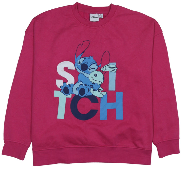 Disney Women’s Pink Stitch Pullover Sweatshirt Size L