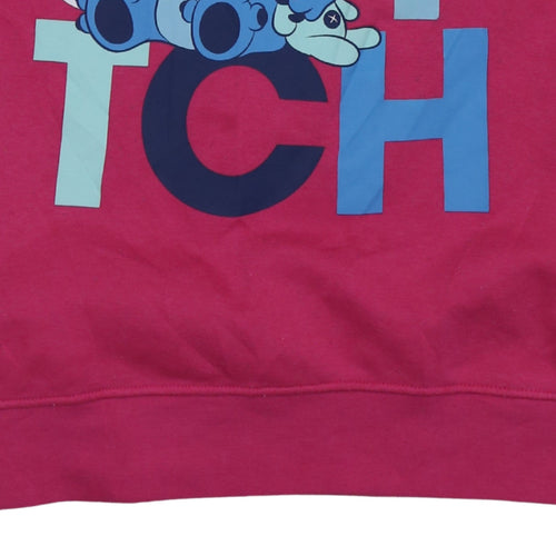 Disney Women’s Pink Stitch Pullover Sweatshirt Size L