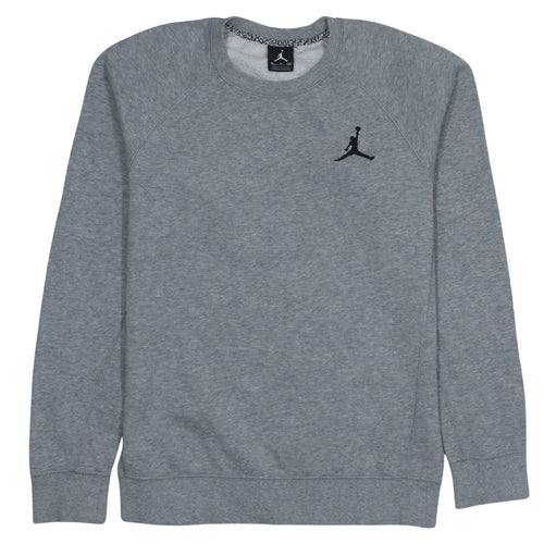 Jordan Men's Grey Crew Neck Sweatshirt Small Embroidered Logo Pullover