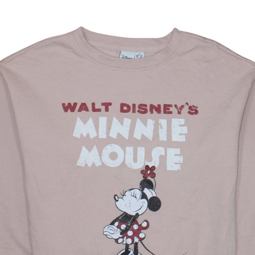 Primark Disney Women Pink Minnie Mouse Pullover Sweatshirt 2XS